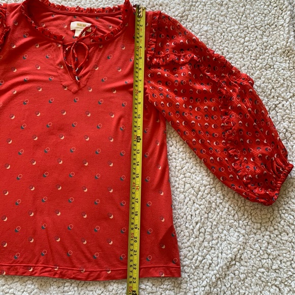 ANTHROPOLOGIE Maeve Polka Dot Balloon Sleeve Top - Picture 10 of 12